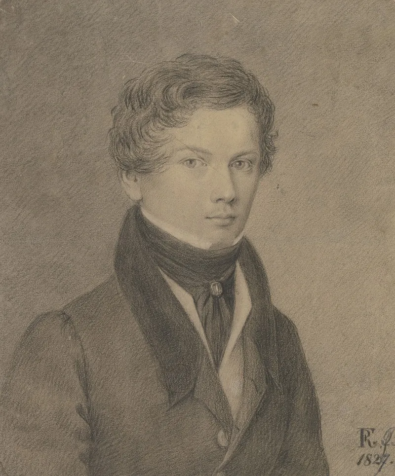 Brustbildnis Eines Jungen Mannes Halb Nach Rechts Wall Art by Ferdinand Ruscheweyh - High-Resolution Digital Print
