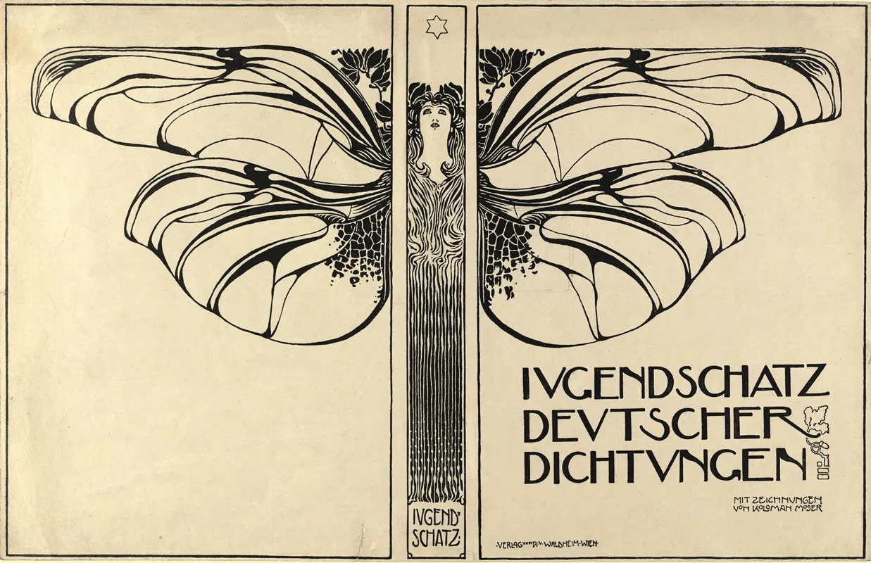 Buchillustrationen Einbandentwurf Fur Jugendschatz Deutscher Dichtung