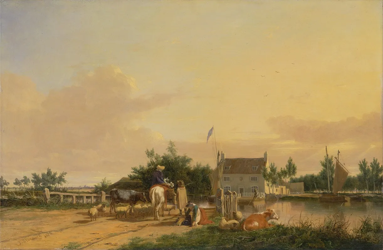 Buckenham Ferry On The River Yare Norfolk Wall Art by Joseph Stannard - High-Resolution Digital Print