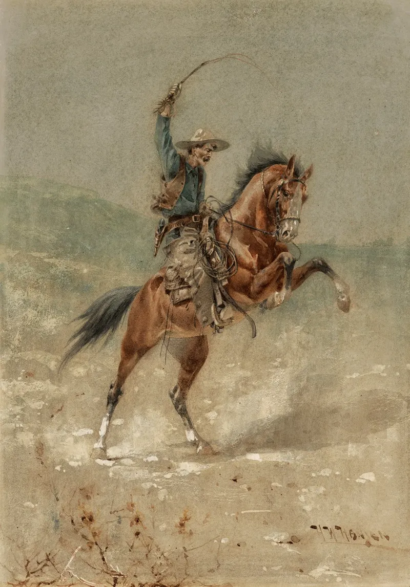 Bucking Bronco Wall Art by Herman Wendleborg Hansen - High-Resolution Digital Print