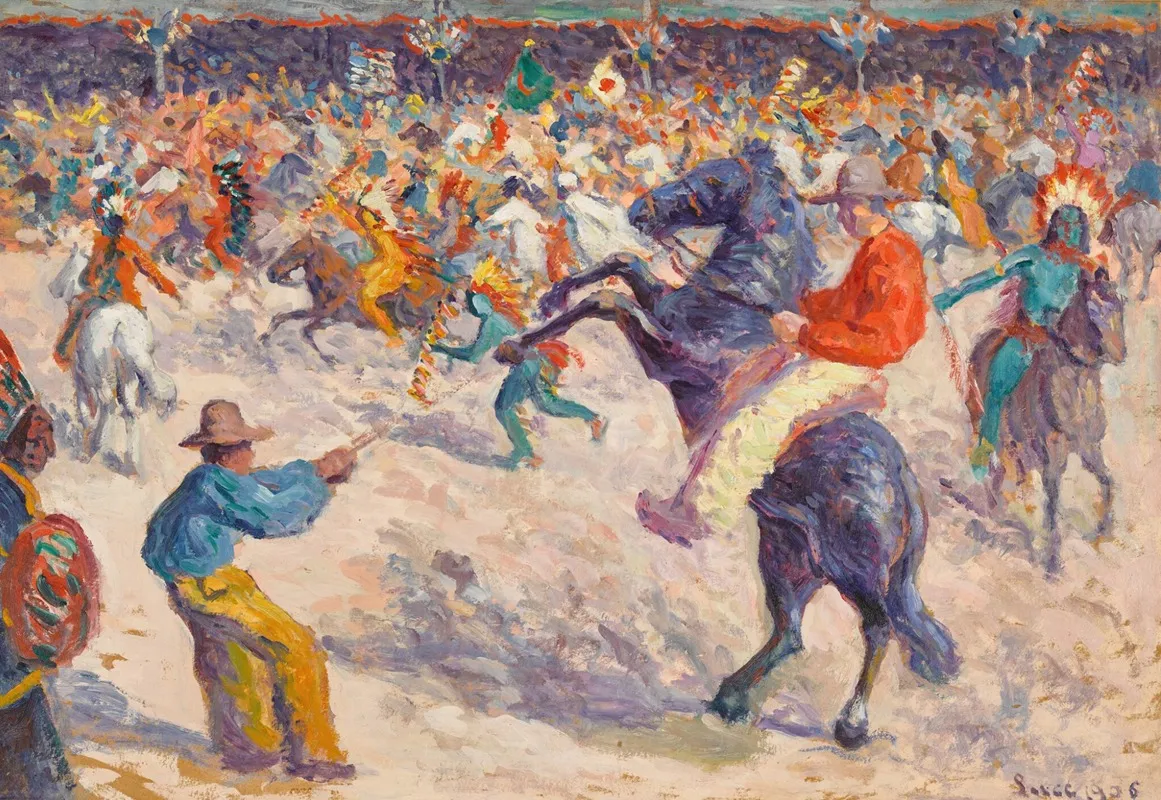 Buffalo Bill Le Lasso Wall Art by Maximilien Luce - High-Resolution Digital Print