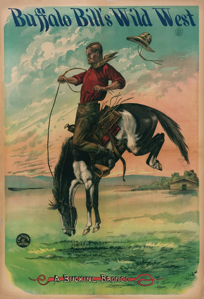 Buffalo Bills Wild West A Bucking Bronco Wall Art by Calhoun Printing Co - High-Resolution Digital Print