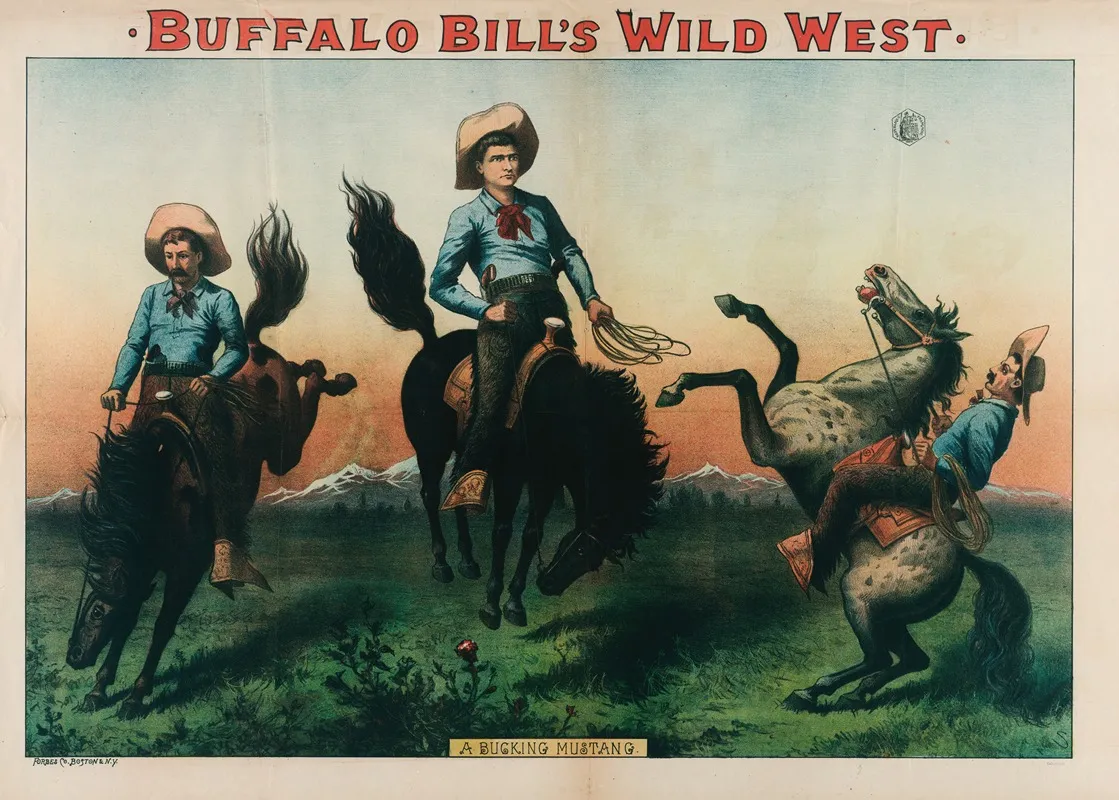 Buffalo Bills Wild West A Bucking Mustang Wall Art by Forbes Co. - High-Resolution Digital Print