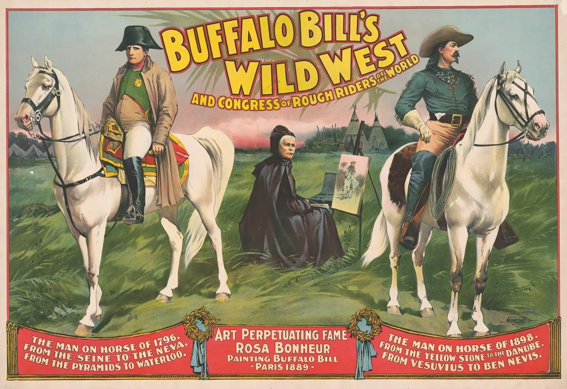 Buffalo Bills Wild West And Congress Of Rough Riders Of The World 3 Wall Art by Courier Litho. Co. - High-Resolution Digital Print