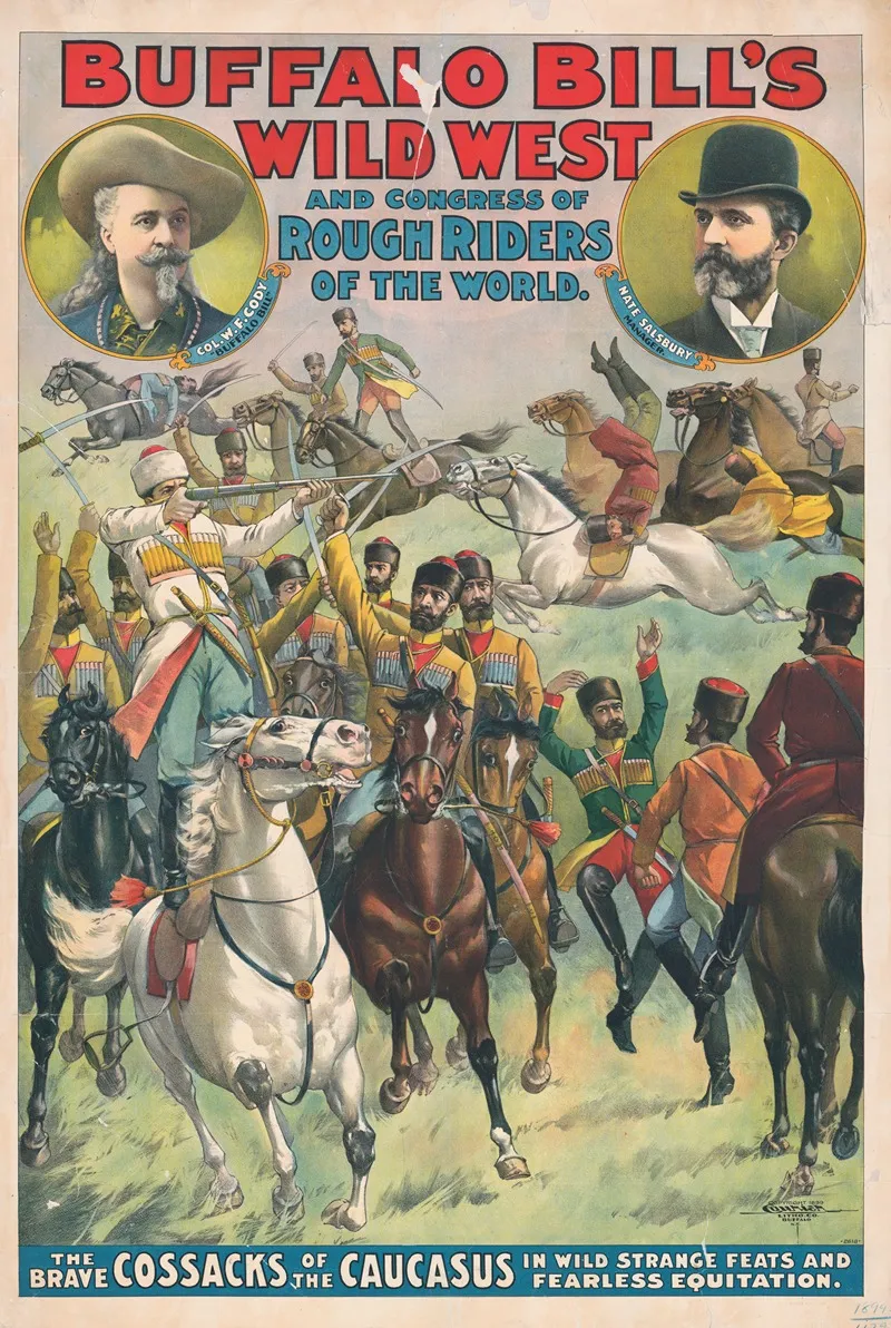 Buffalo Bills Wild West And Congress Of Rough Riders Of The World 4 Wall Art by Courier Litho. Co. - High-Resolution Digital Print