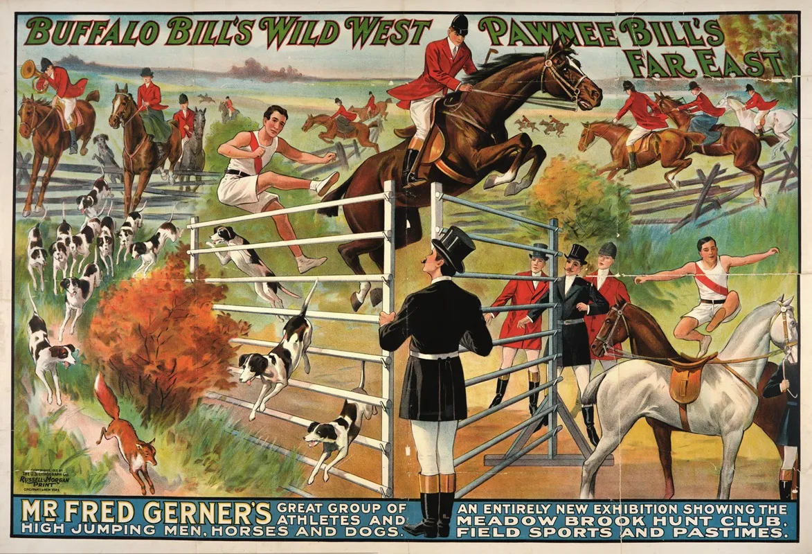 Buffalo Bills Wild West And Pawnee Bille Far East Poster by U.S. Lithograph Co. - High-Resolution Digital Print