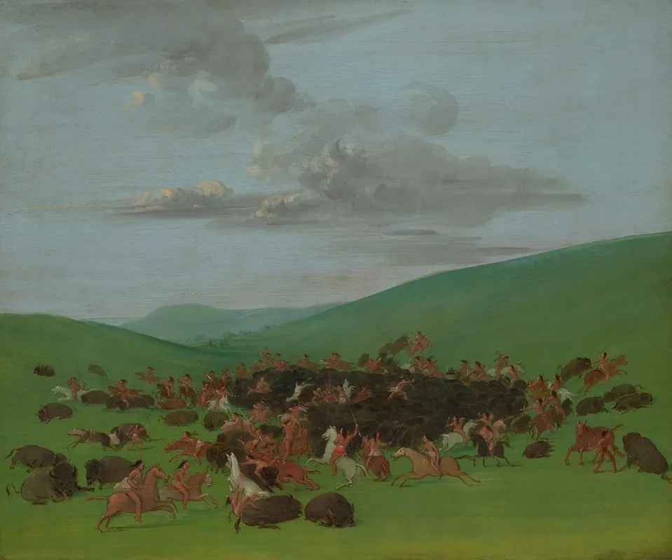 Buffalo Chase A Surround By The Hidatsa