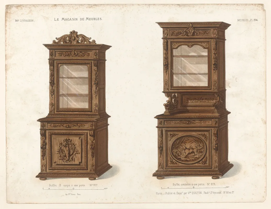 Buffet 2 Corps A Une Port Buffet Credence A Une Porte Wall Art by Victor Léon Michel Quétin - High-Resolution Digital Print