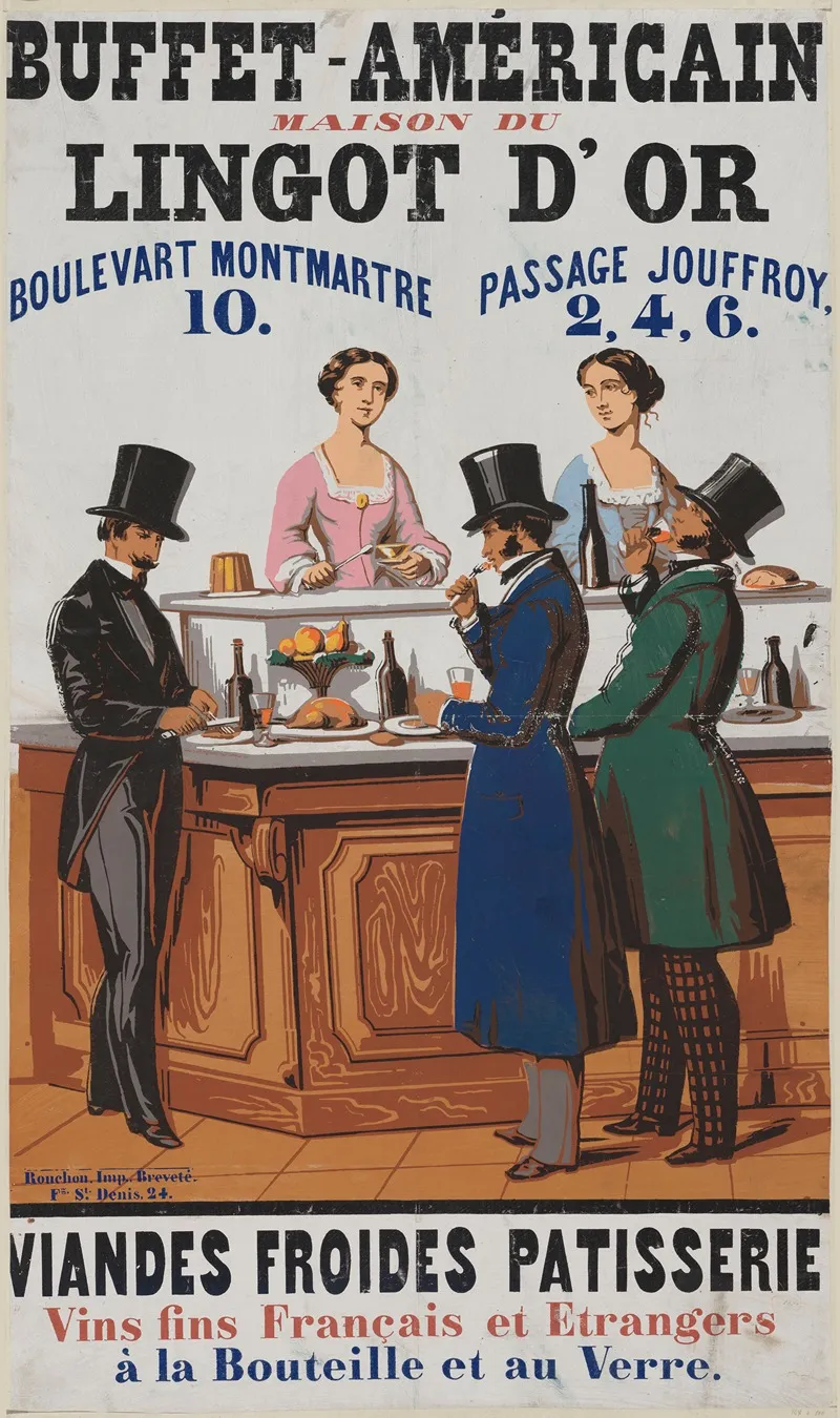 Buffet Americain Maison Du Lingot Dor Wall Art by Imp. Rouchon - High-Resolution Digital Print