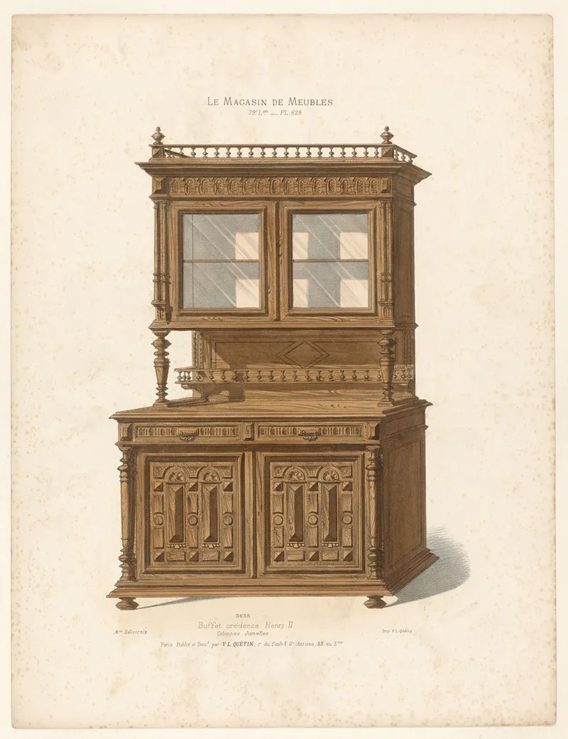 Buffet Credence Henri Ii Colonnes Jumelles Wall Art by Victor Léon Michel Quétin - High-Resolution Digital Print