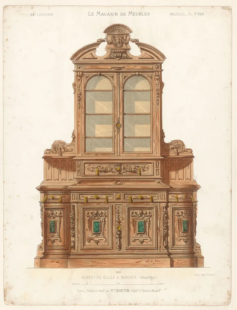 Buffet De Salle A Manger Renaissance Wall Art by Victor Léon Michel Quétin - High-Resolution Digital Print