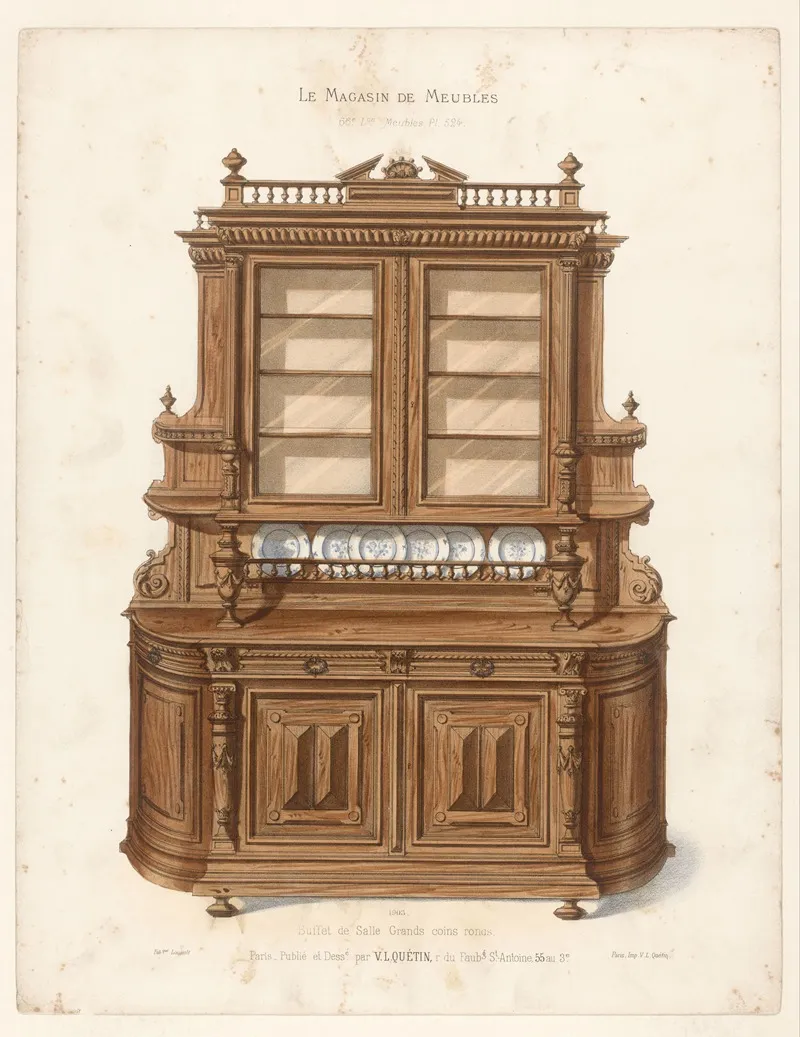 Buffet De Salle Grands Coins Ronds Wall Art by Victor Léon Michel Quétin - High-Resolution Digital Print