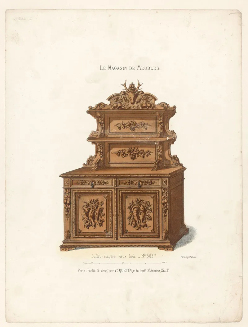 Buffet Etagere Vieux Bois Wall Art by Victor Léon Michel Quétin - High-Resolution Digital Print