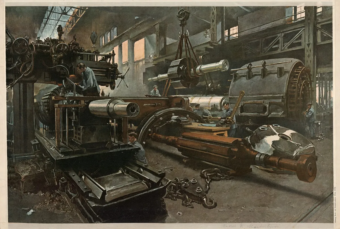 Building A Large Machine Wall Art by Josef Danilowatz - High-Resolution Digital Print