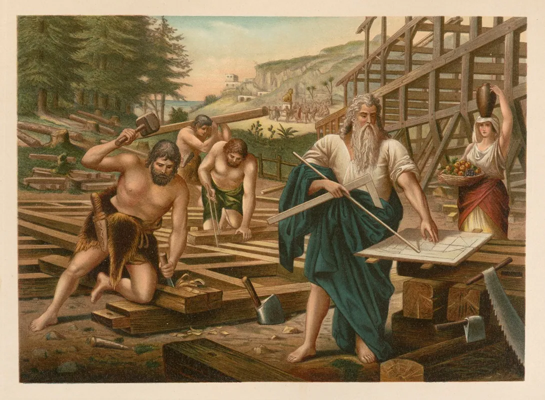 Building Of The Ark 2 Wall Art by Jan Ladislaw Sýkora - High-Resolution Digital Print