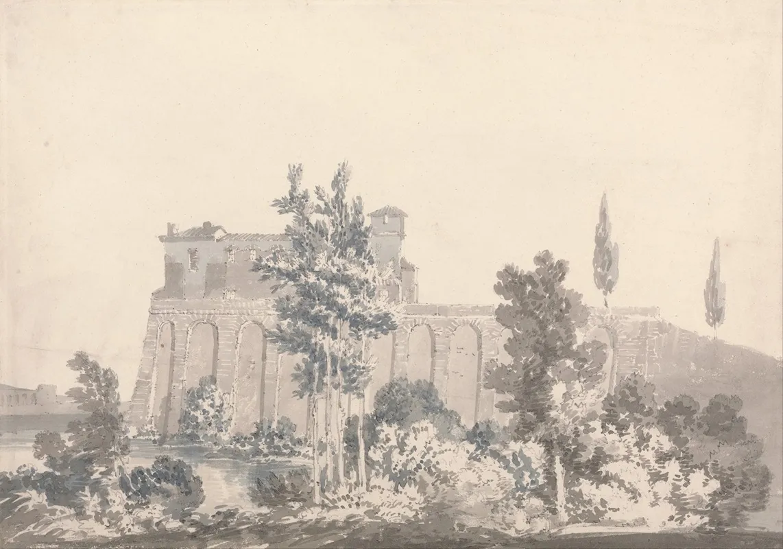 Buildings Overlooking Water Near Naples Wall Art by Monro School - High-Resolution Digital Print