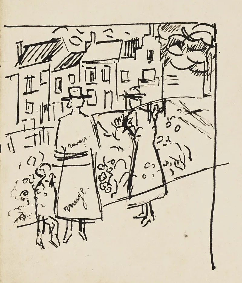 Buitenscene Met Twee Vrouwen En Een Kind