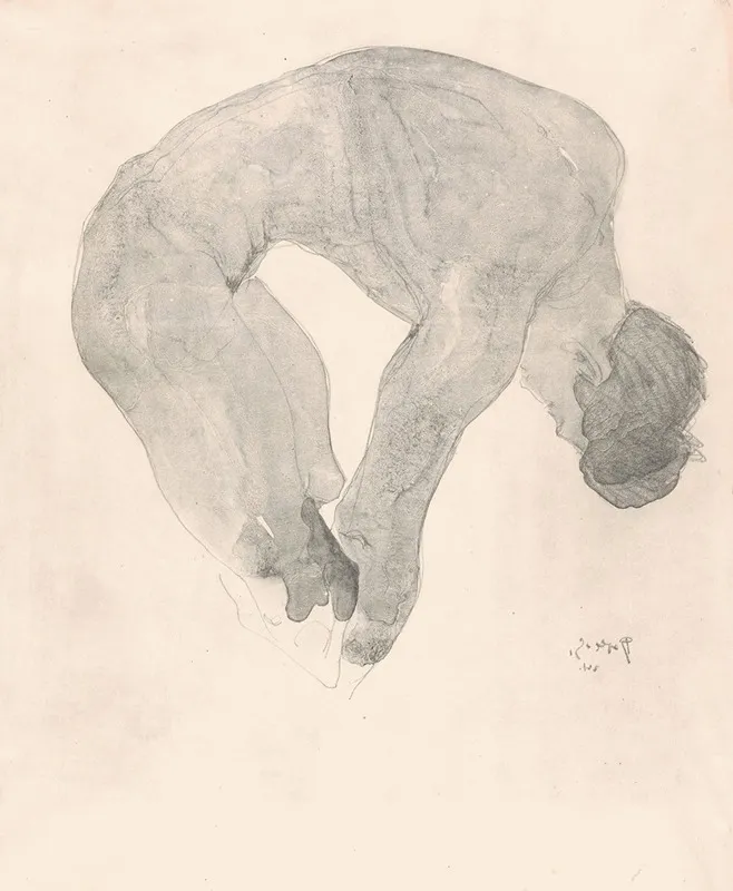 Bukkende Naakte Man Wall Art by Reijer Stolk - High-Resolution Digital Print