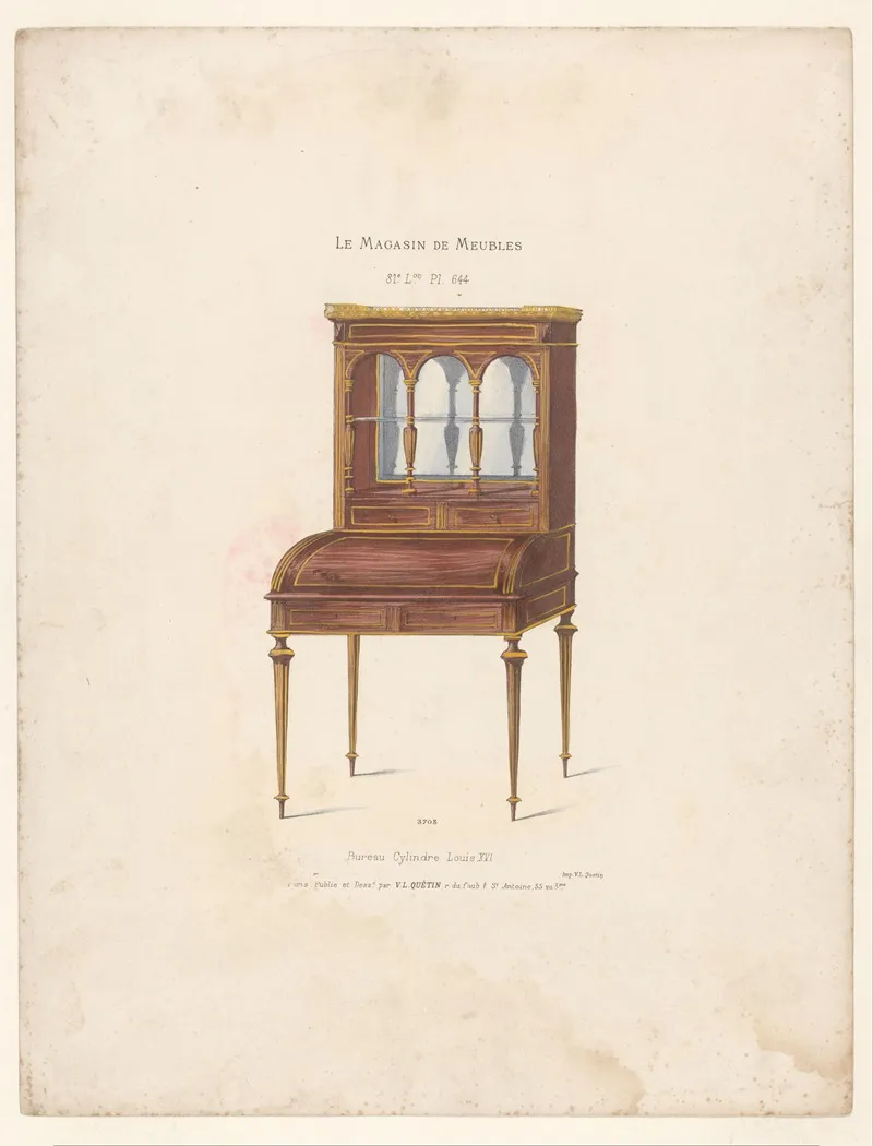 Bureau Cylindre Louis Xvi Wall Art by Victor Léon Michel Quétin - High-Resolution Digital Print