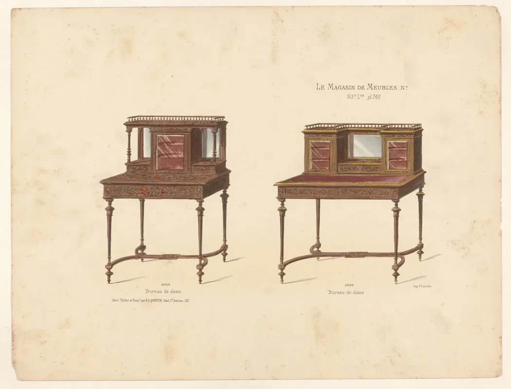 Bureau De Dame Wall Art by Victor Léon Michel Quétin - High-Resolution Digital Print