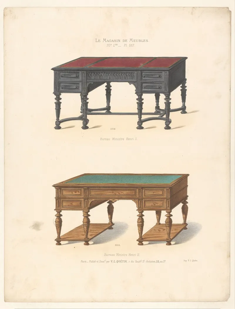 Bureau Ministre Henri Ii Wall Art by Victor Léon Michel Quétin - High-Resolution Digital Print