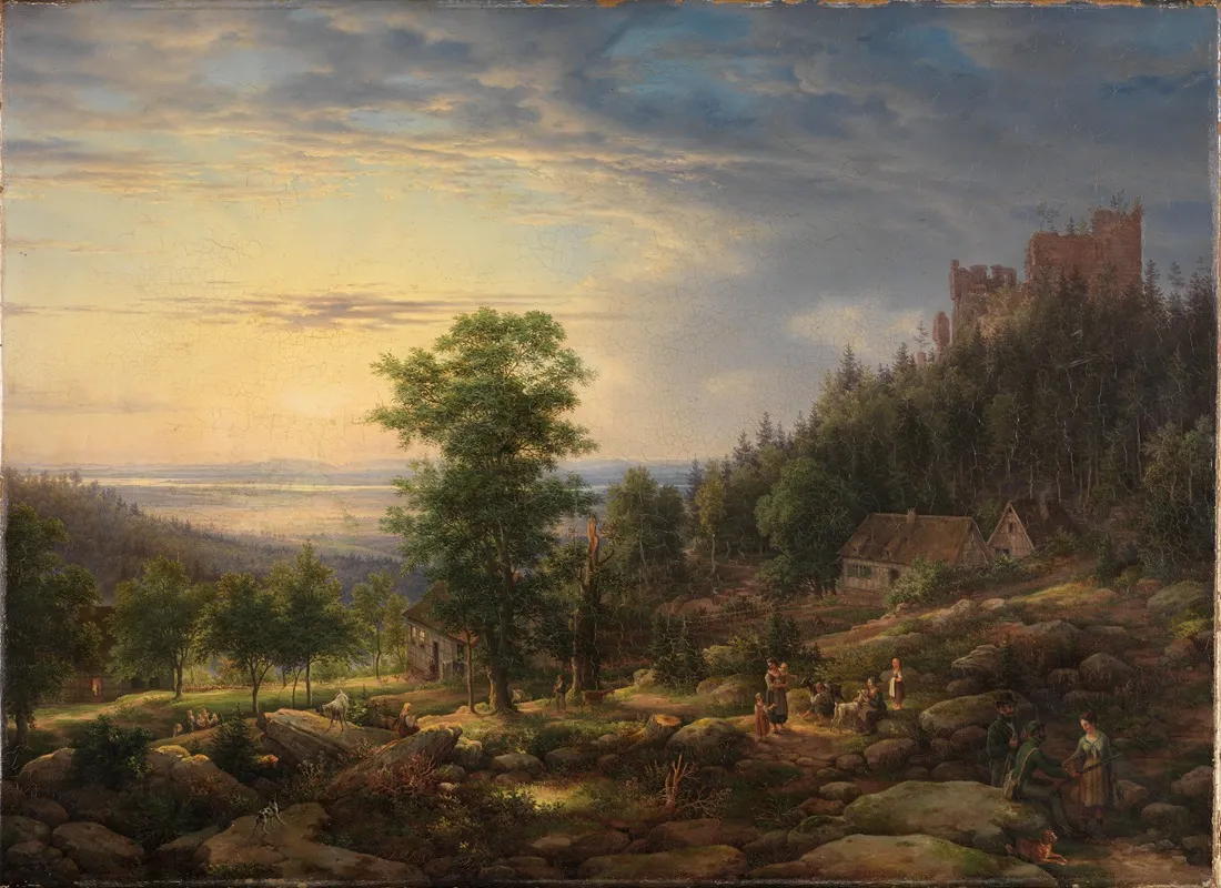 Burg Eberstein Bei Baden Baden Mit Blick In Die Rheinebene Wall Art by Friedrich Helmsdorf - High-Resolution Digital Print