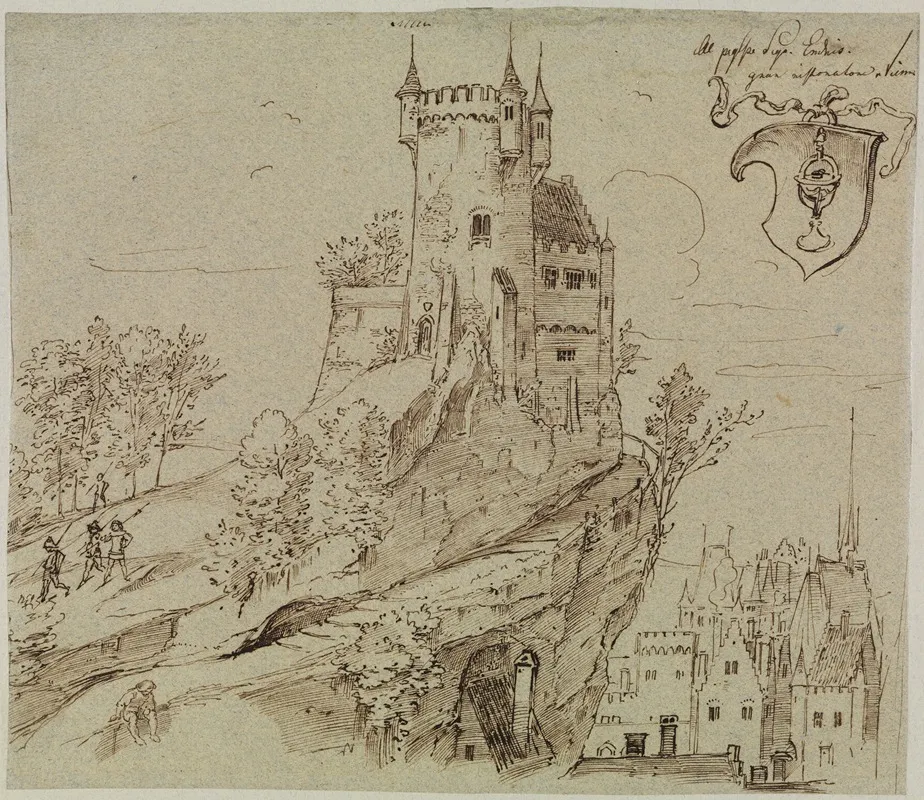 Burg Uber Einer Mittelalterlichen Stadt