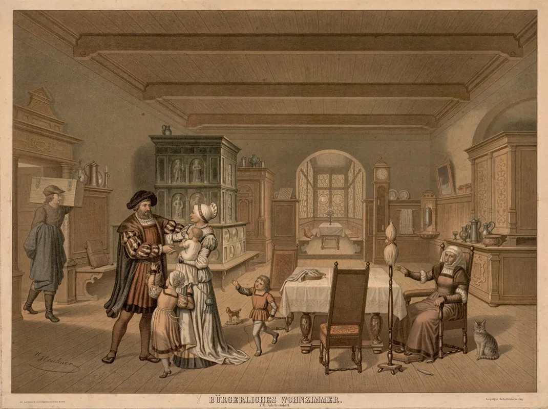 Burgerliches Wohnzimmer Xvi Jahrhundert Wall Art by Adolf Lehmann - High-Resolution Digital Print