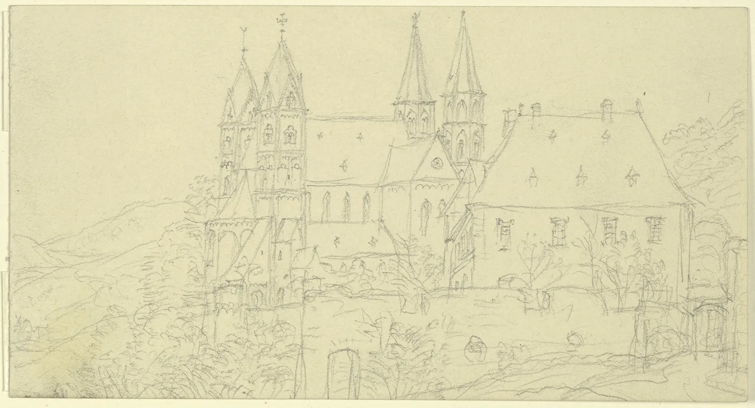 Burgruine In Gewitterlandschaft Wall Art by Theodor Verhas - High-Resolution Digital Print