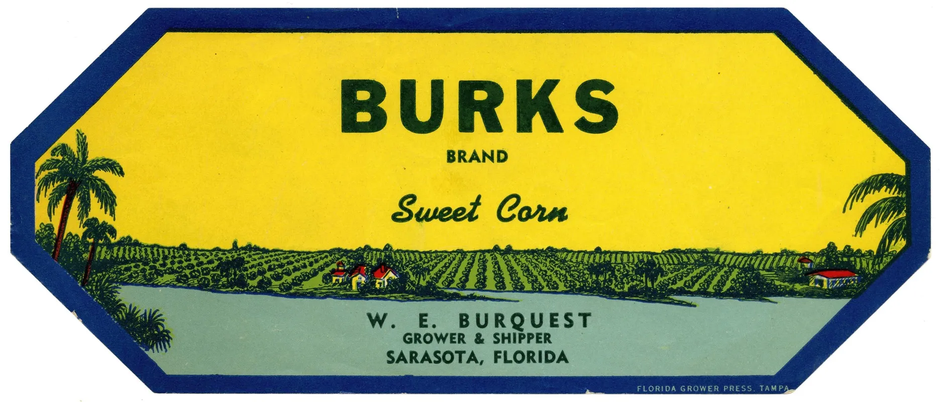Burks Brand Sweet Corn Label