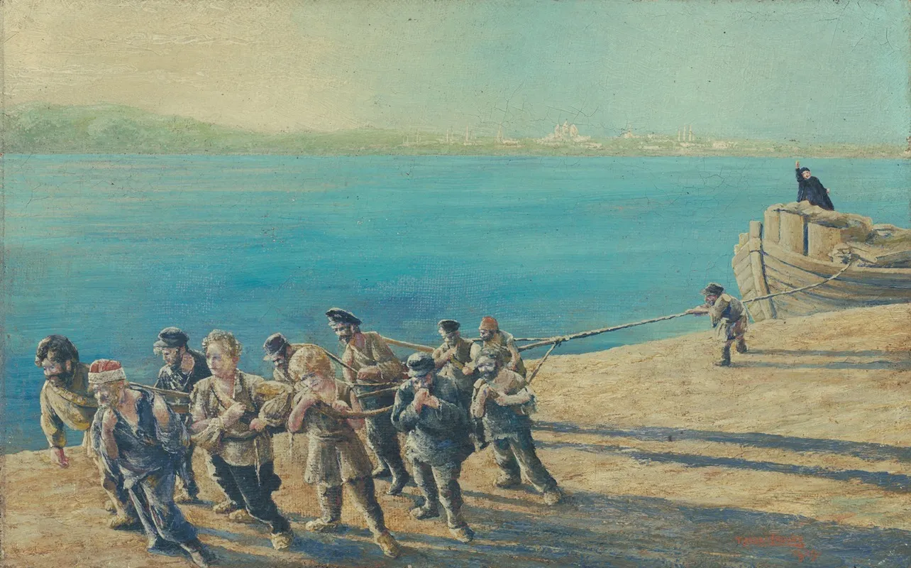 Burlaks On The Volga Wall Art by Tomáš Andraškovič - High-Resolution Digital Print