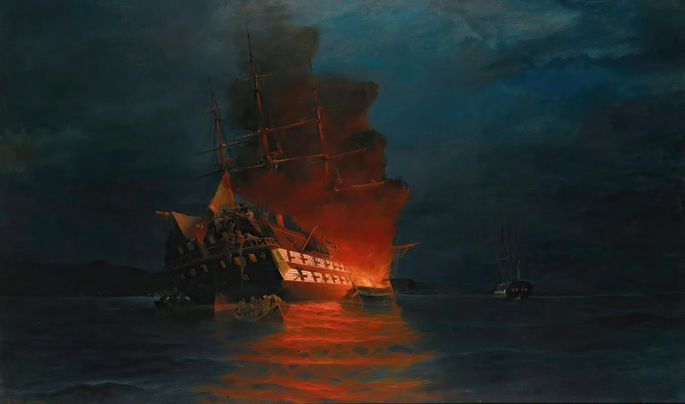 Burning Of A Turkish Flagship