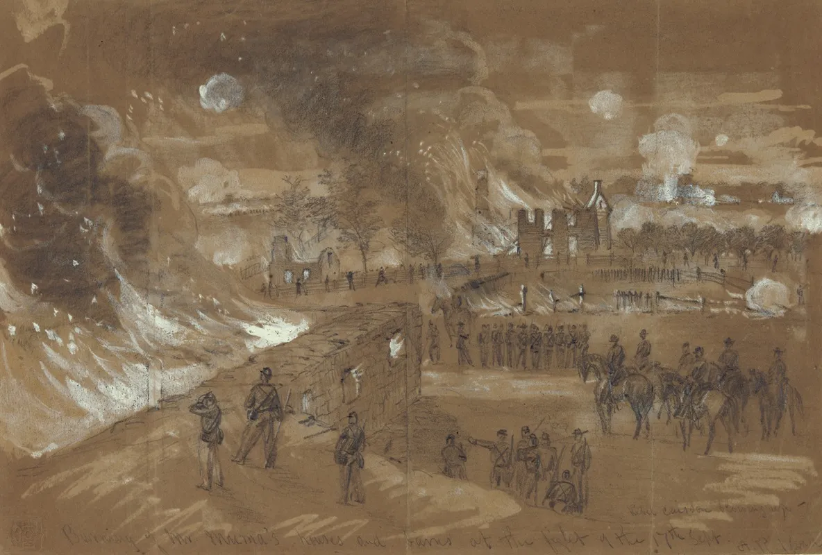 Burning Of Mr Mumas Houses And Barns At The Fight Of The 17th Of Sept
