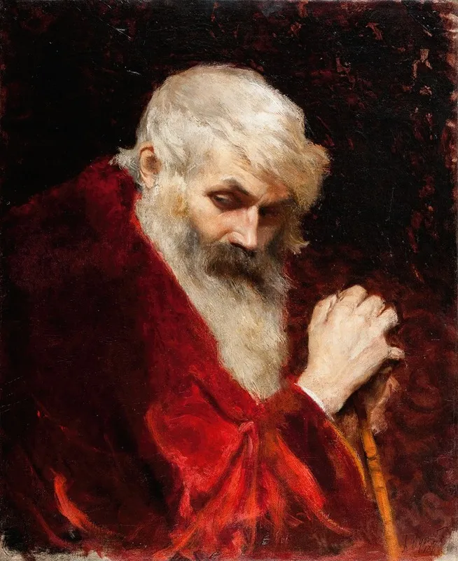 Bust Of A Bearded Old Man 2 Wall Art by Leon Wyczółkowski - Canvas Print