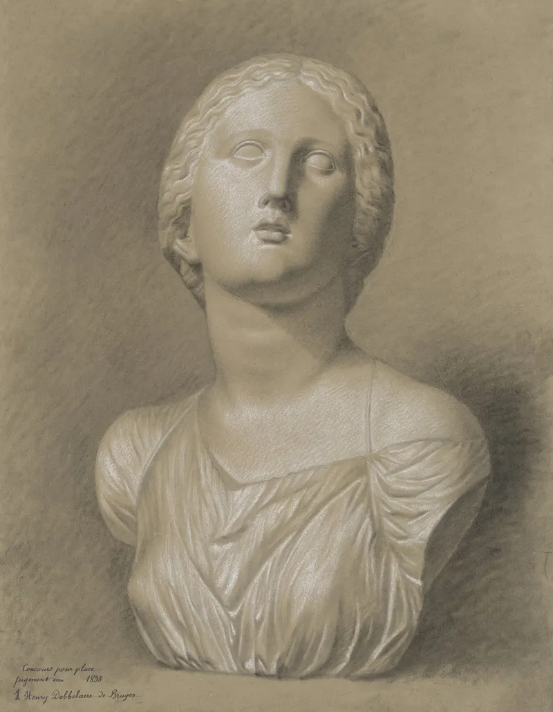 Bust Of A Fleeing Niobide Wall Art by Henri Dobbelaere  - High-Resolution Digital Print