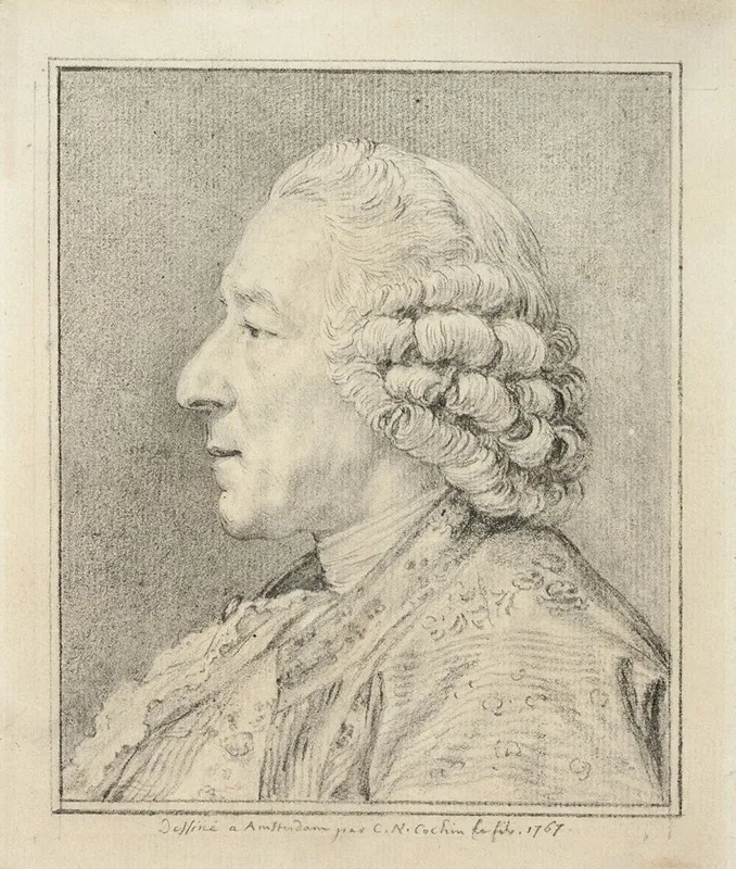 Bust Of A Man In Profile To The Left Wall Art by Charles Nicolas Cochin II - High-Resolution Digital Print