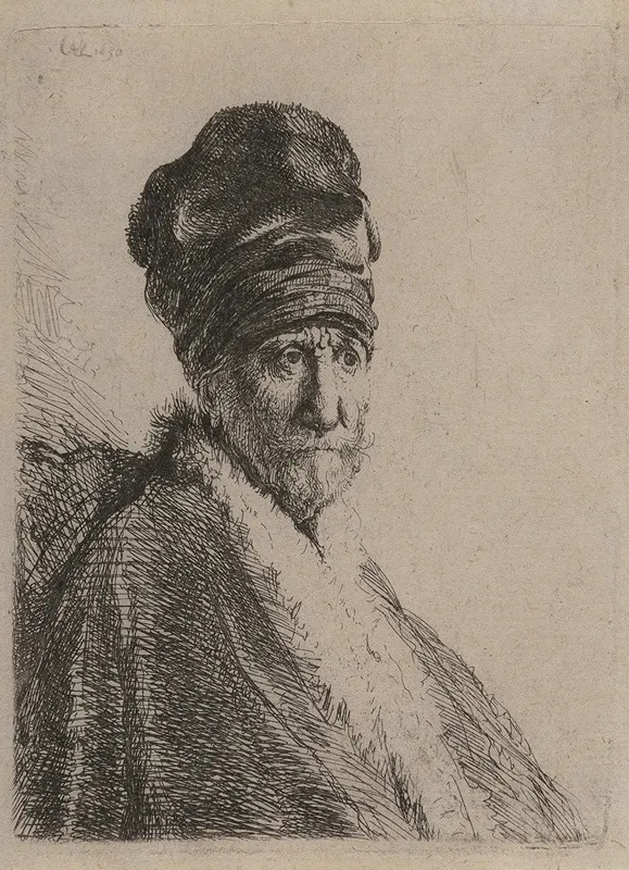 Bust Of A Man Wearing A High Cap The Artists Father Wall Art by Rembrandt van Rijn - High-Resolution Digital Print