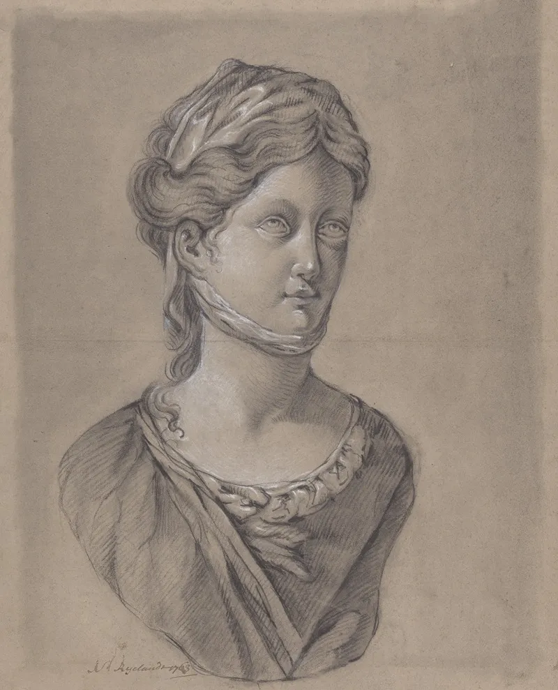 Bust Of A Vestal Virgin Wall Art by Jacobus Bernardus Ryelandt - High-Resolution Digital Print