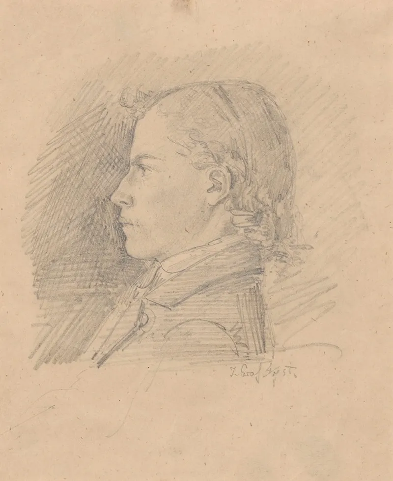 Bust Of A Young Man In Profile Wall Art by Johannes Graf - High-Resolution Digital Print