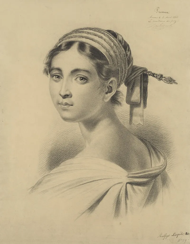 Bust Of A Young Woman Wearing A Hairpin Wall Art by Leopold Malfeyt - High-Resolution Digital Print