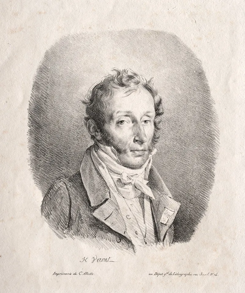 Bust Portrait Of Carle Vernet Wall Art by Horace Vernet - High-Resolution Digital Print