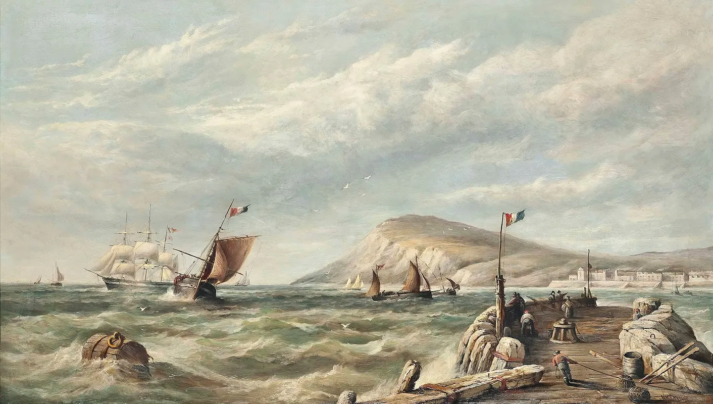 Bustling Activity Off The French Coast Wall Art by Henry King Taylor - High-Resolution Digital Print