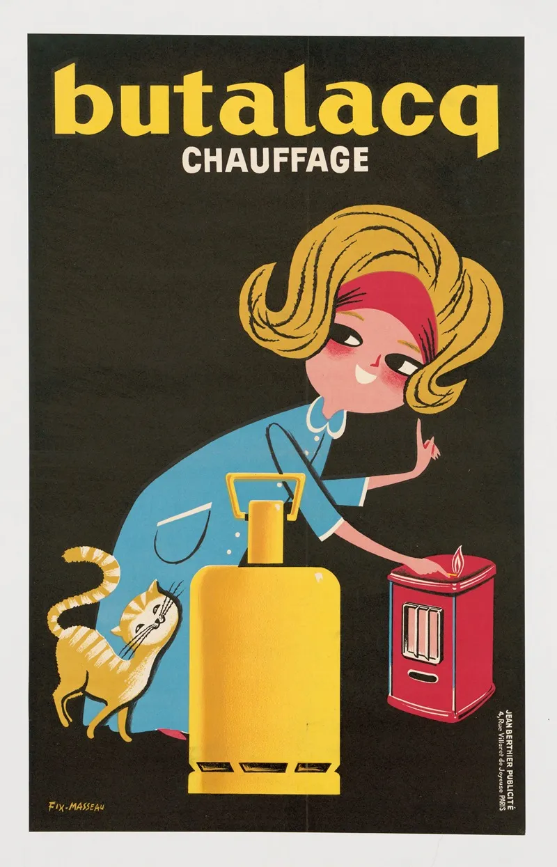 Butalacq Chauffage Wall Art by Pierre Fix-Masseau - High-Resolution Digital Print