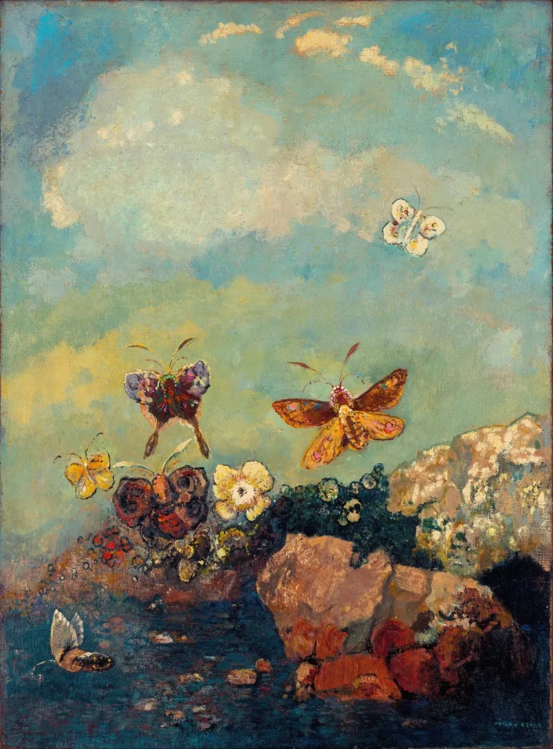 Butterflies 2 Wall Art by Odilon Redon - High-Resolution Digital Print