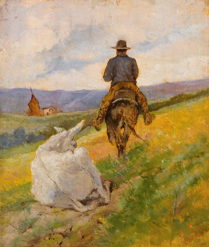 Buttero A Cavallo E Mulo Bianco