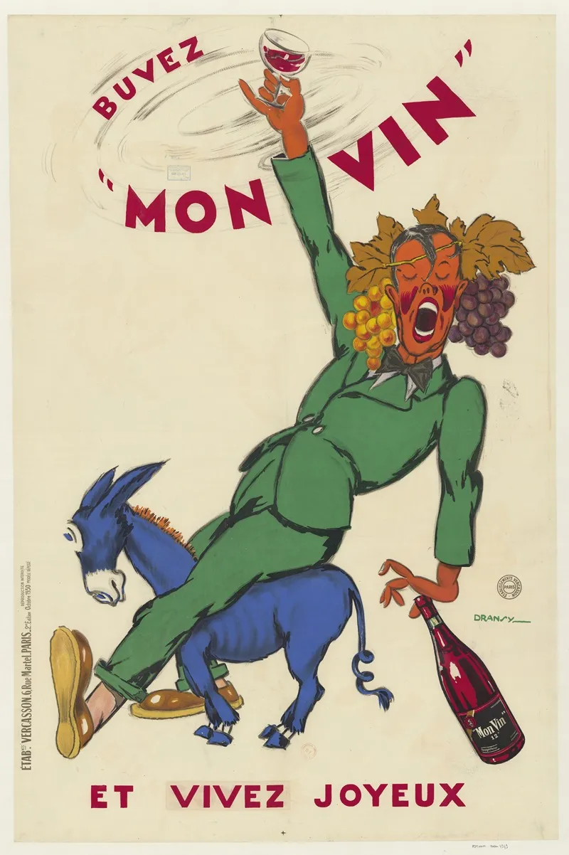 Buvez Mon Vin Et Vivez Joyeux Wall Art by Dransy - High-Resolution Digital Print