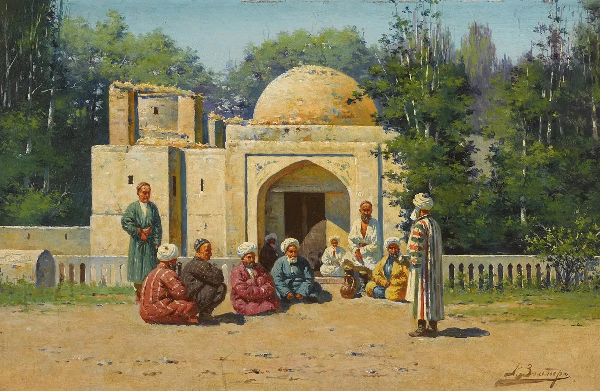 By A Mosque Turkestan Wall Art by Richard Zommer - High-Resolution Digital Print