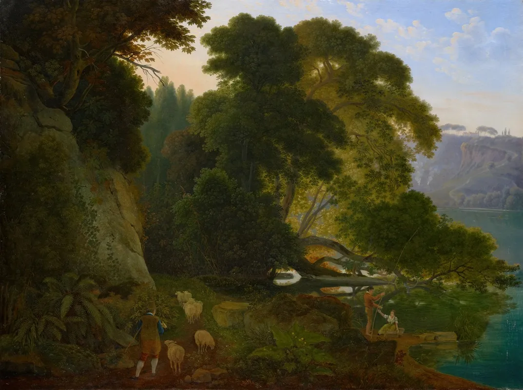 By The Lago Di Nemi Wall Art by Samuel Birmann - High-Resolution Digital Print