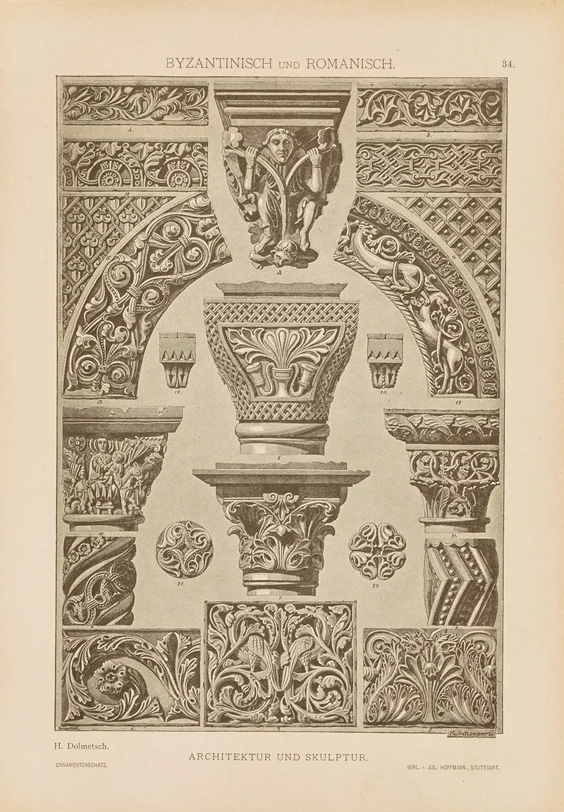 Byzantinisch Und Romanisch Architektur Und Skulptur Wall Art by Heinrich Dolmetsch - High-Resolution Digital Print