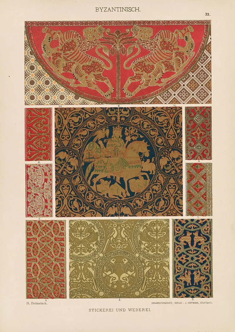 Byzantinisch Weberei Und Stickerei Wall Art by Heinrich Dolmetsch - High-Resolution Digital Print